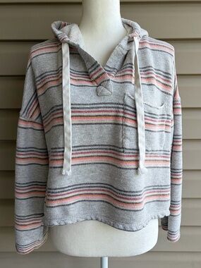 •Madewell• Popover Hoodie Sweatshirt in Sorrento Stripe - Size Medium
